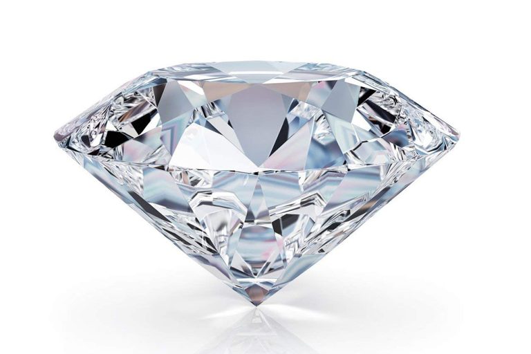 Polished Diamond Crystal With Clear Sparkling Facets And Brilliant Transparency