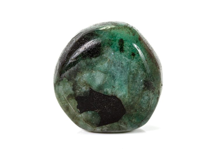 Tumbled Diopside Crystal With Polished Green Surface And Smooth Texture