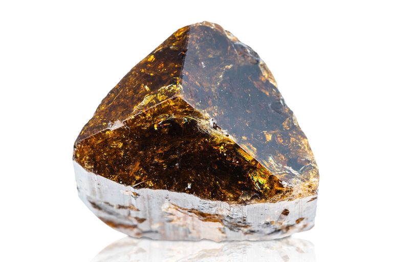 Aw Dravite Mineral Showing Natural Rough Brown Crystal Formation