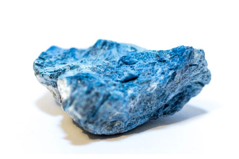 Raw Dumortierite Mineral Showing Natural Rough Crystal With Rich Blue Coloration