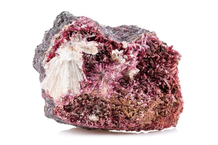Raw Erythrite Mineral Showing Natural Rough Crystal With Vibrant Pink To Reddish-Purple Tones