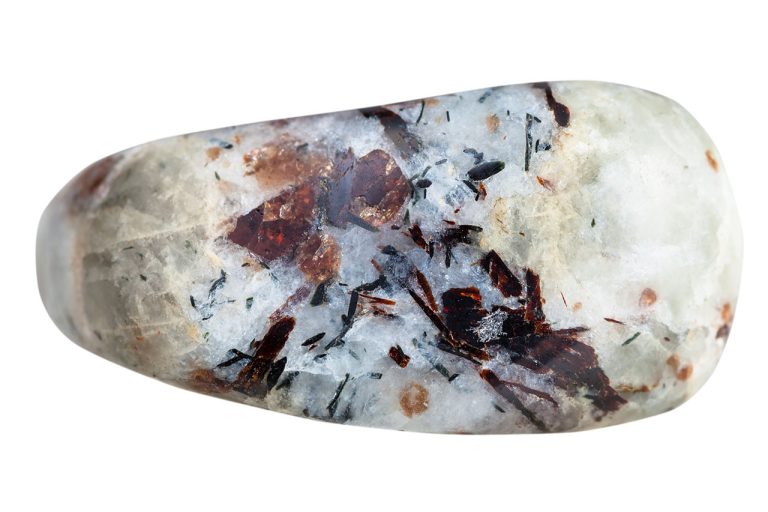 Tumbled Eudialyte Crystal With Polished Surface Showing Red And Pink Hues