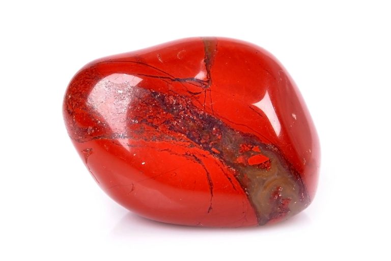 Tumbled Jasper Crystal With Polished Surface Showing Rich Red, Brown, And Earthy Patterns