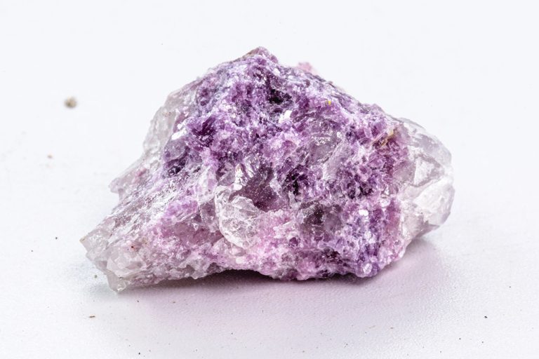 Raw Lepidolite Mineral With Natural Lilac-Purple Mica Texture