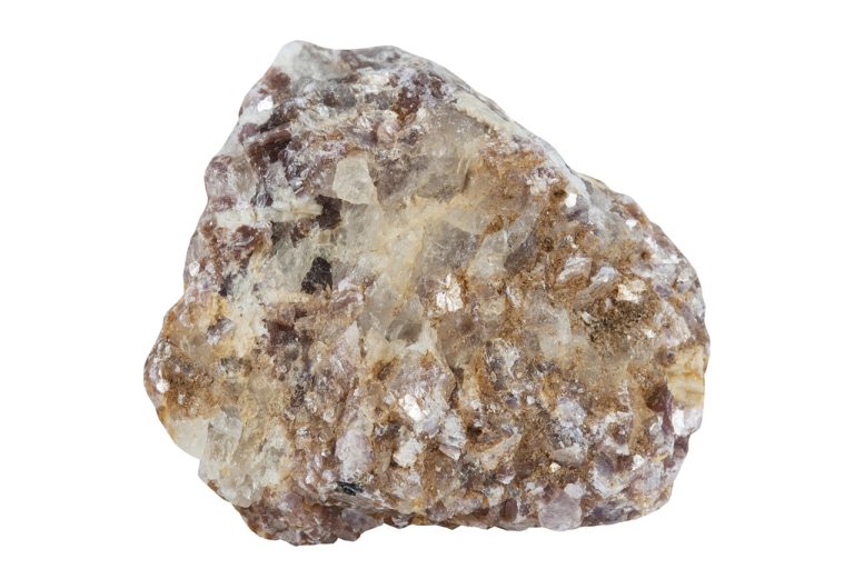 Raw Mica Mineral Showing Layered Flaky Structure With Shiny Reflective Sheets