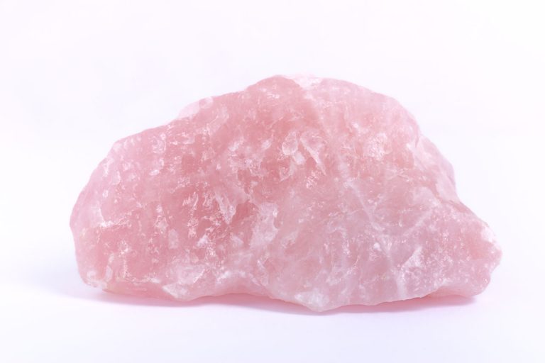 Raw Rose Quartz Mineral Showing Natural Rough Pink Crystal Formation