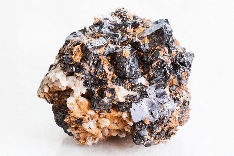 Raw Sphalerite Mineral Showing Natural Rough Crystal Structure With Resinous Luster And Dark Hues