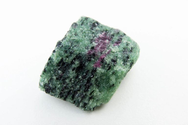 Raw Zoisite Mineral Specimen With Natural Green And Pink Crystalline Texture