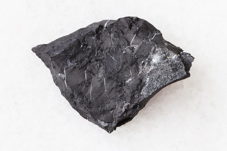 Raw Shungite With Matte Black Surface, Rough Irregular Edges, And Natural Mineral Texture